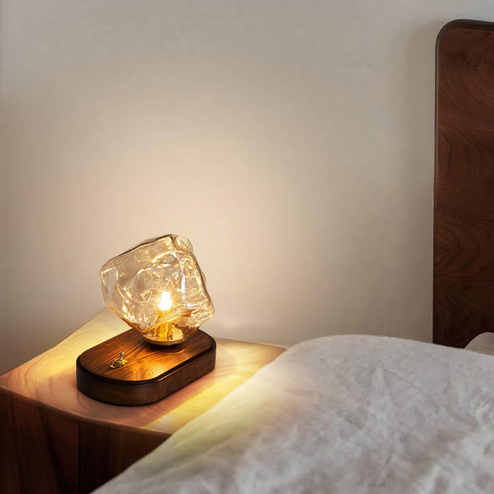 Elegant Glass Table Lamp with Metal Base