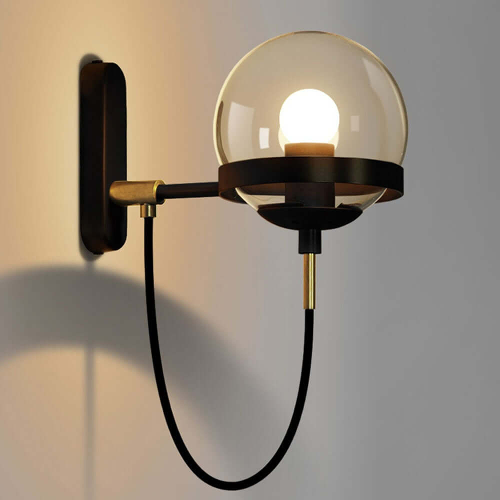Postmodern Wall Sconce with E27 Fixture | Iron & Glass
