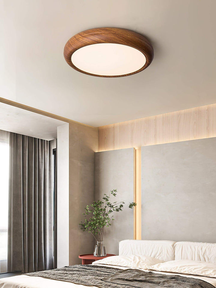 Modern Wood Grain LED Ceiling Light Fixture