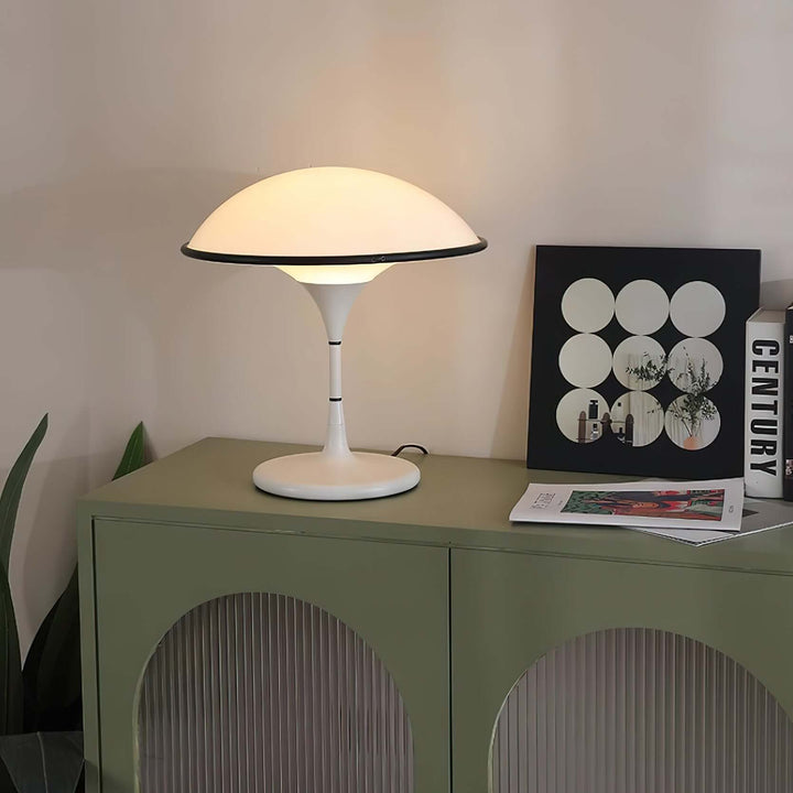 Modern Dome Table Lamp with Black Trim