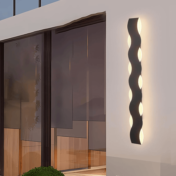 Modern Wave LED Outdoor Wall Light