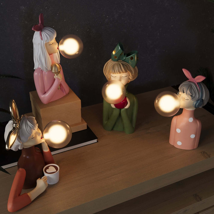 Elegant Resin Table Lamp with USB Power