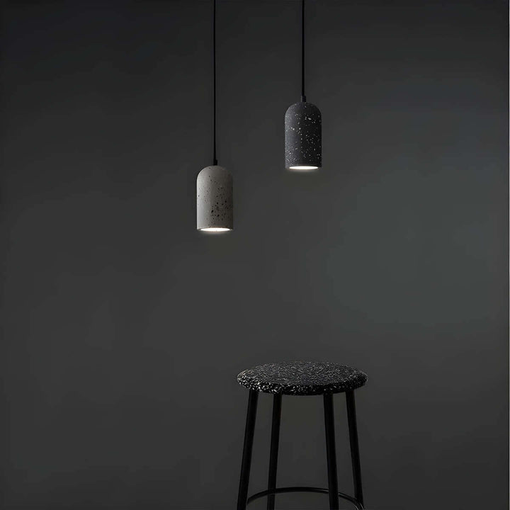 Modern Concrete Pendant Light - 9.6cm Dia x 18.5cm H