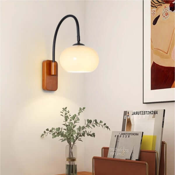 Rotatable Glass Wall Light, Persimmon