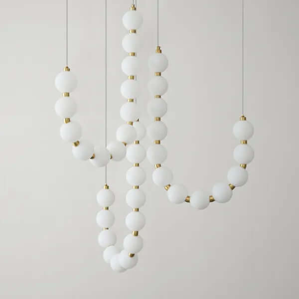 Elegant Pearl Chandelier with Acrylic Accents