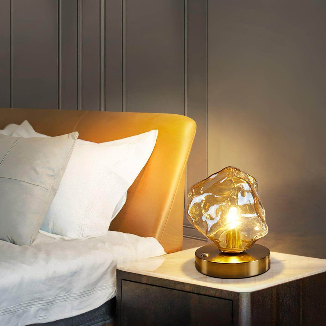 Elegant Glass Table Lamp with Metal Base
