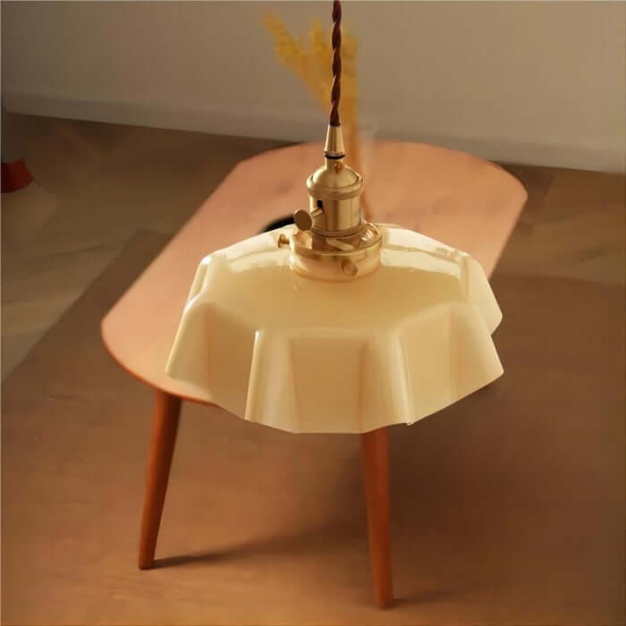 Retro Floral Glass Hanging Lamp 25cm
