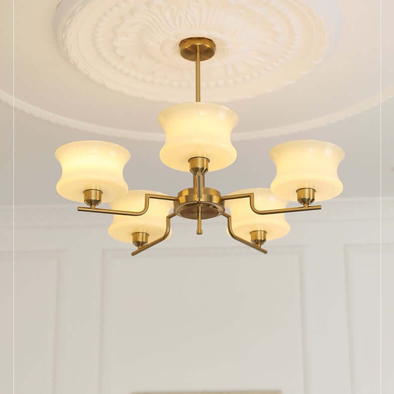 Vintage Metal & Glass Chandelier for Dining Room