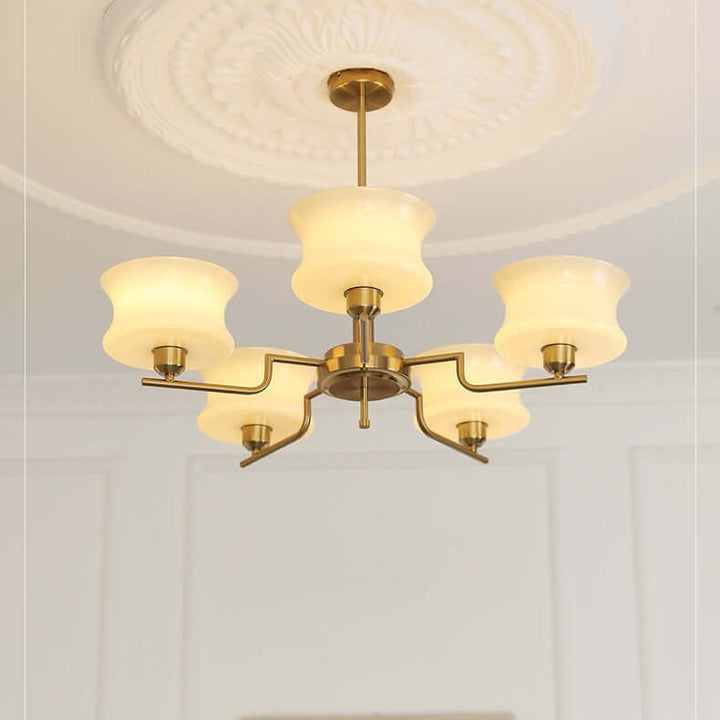 Vintage Metal & Glass Chandelier for Dining Room