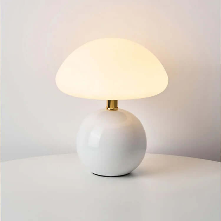 Ceramic Mushroom Lamp with Adjustable LED Light