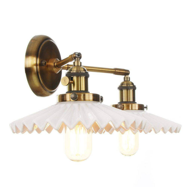 Antique Gold Double Head Ceramic Wall Sconce