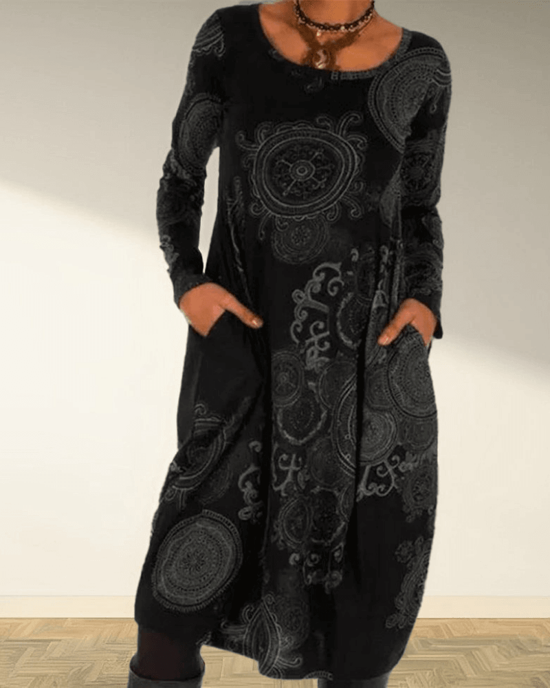 Bohemian Winter Midi Dress