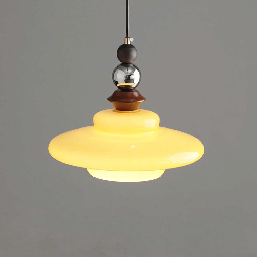 Medieval Style Beige Glass Pendant Light
