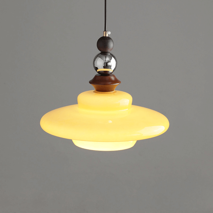 Medieval Style Beige Glass Pendant Light