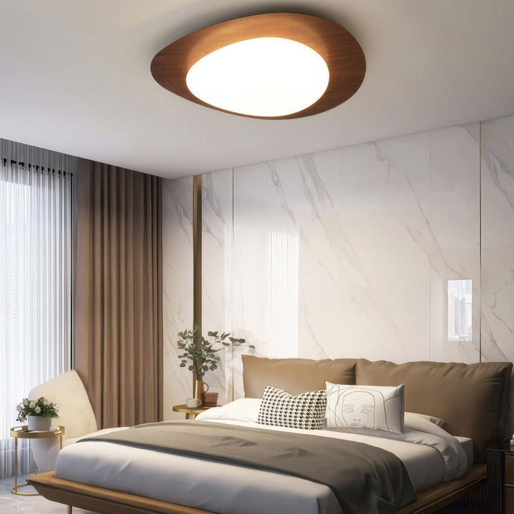 Modern Pebble Wood Grain LED Ceiling Light