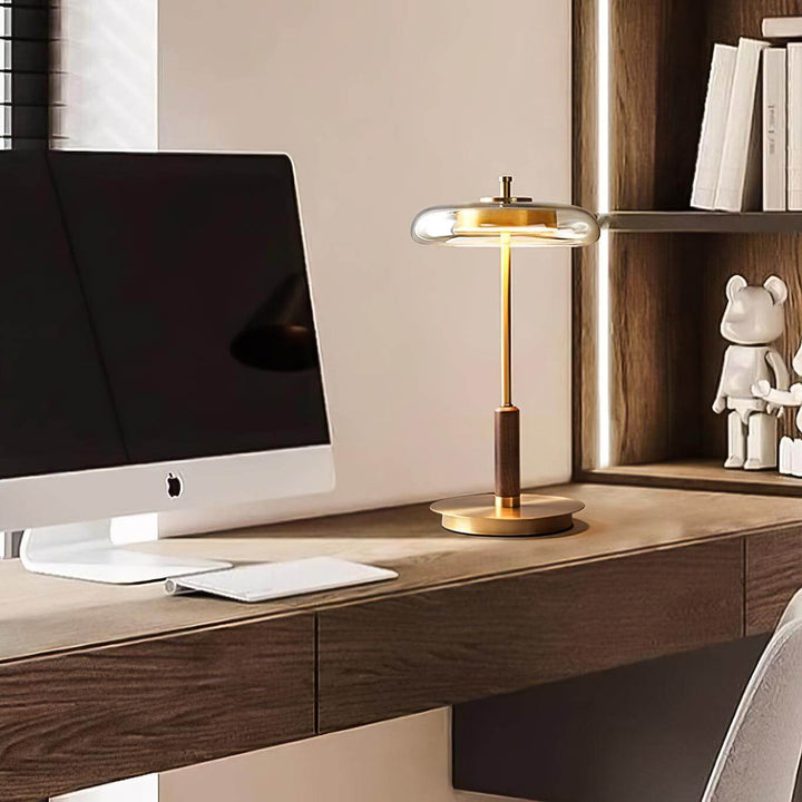 Modern Glass & Metal LED Table Lamp