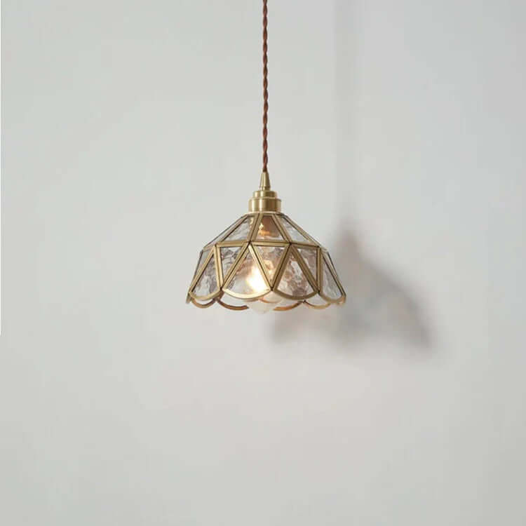 Elegant Glass Pendant Light with Brass Finish