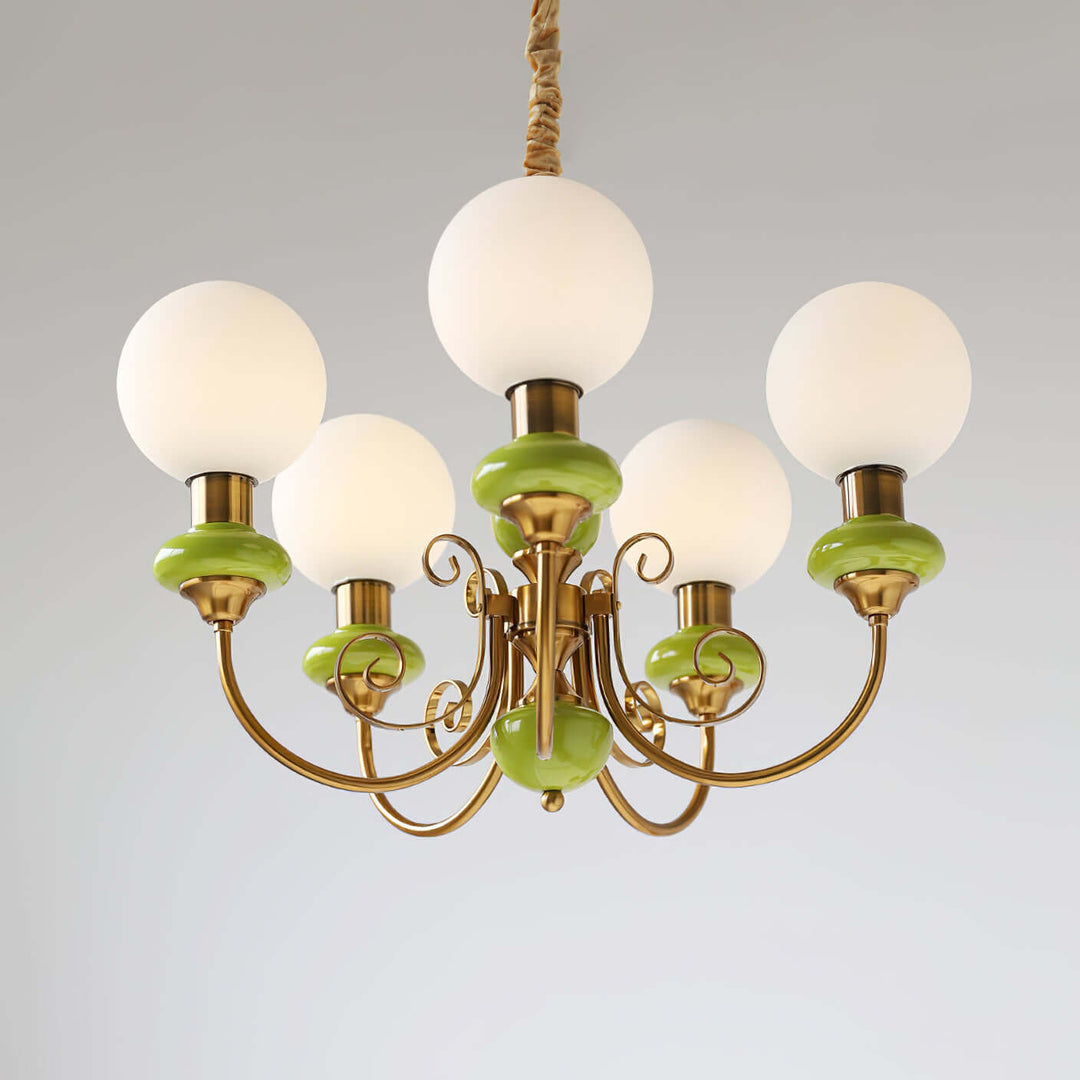 Elegant Green Onyx Chandelier | 3 & 5 Heads