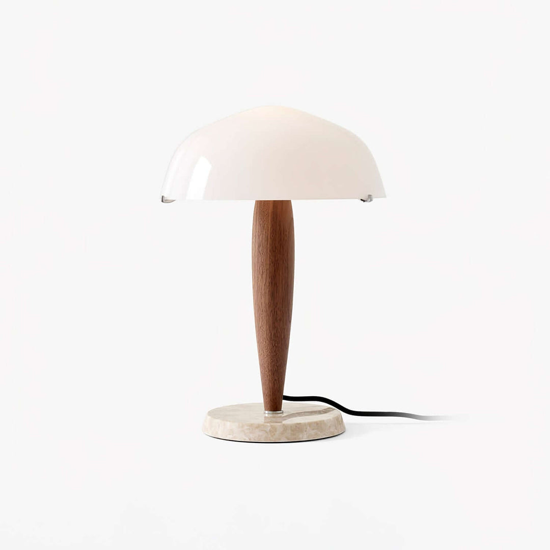 Elegant Glass & Wood Table Lamp