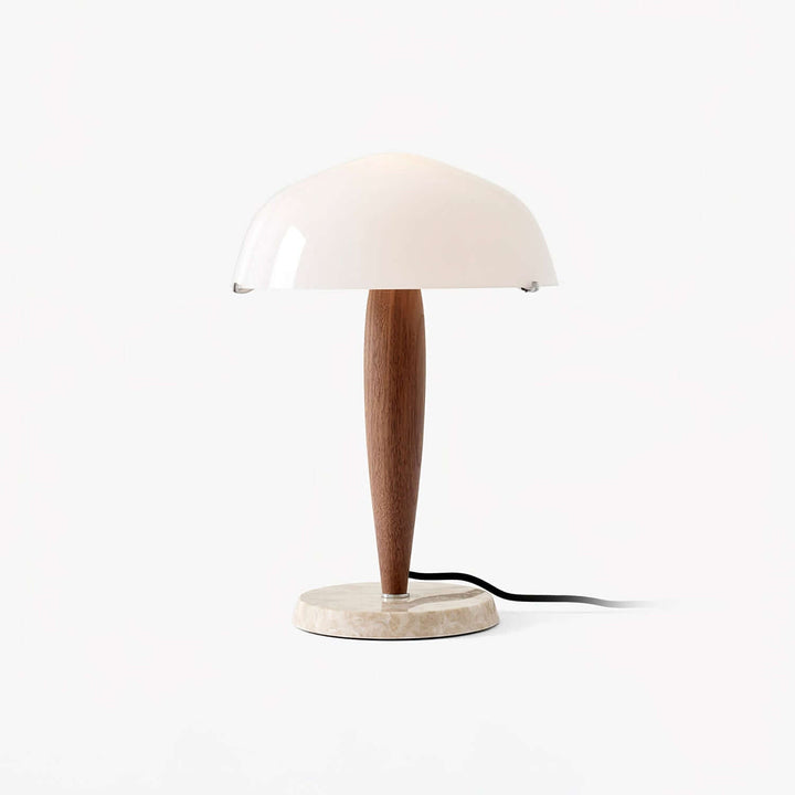 Elegant Glass & Wood Table Lamp