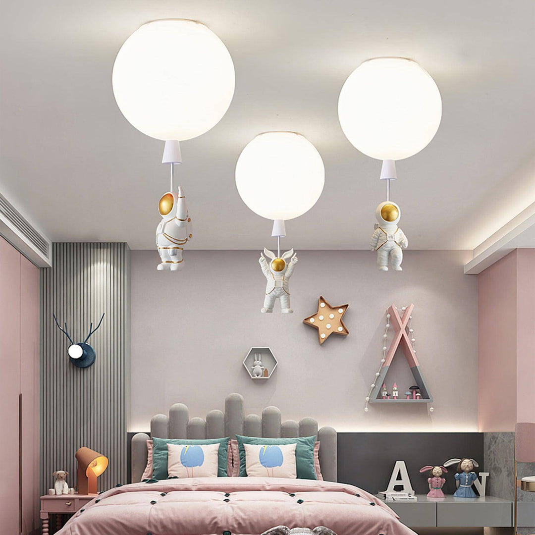 Modern Moon Astronaut LED Ceiling Light
