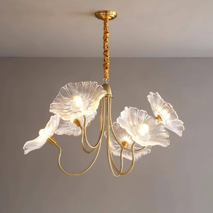 Elegant Frosted Glass Flower Chandelier