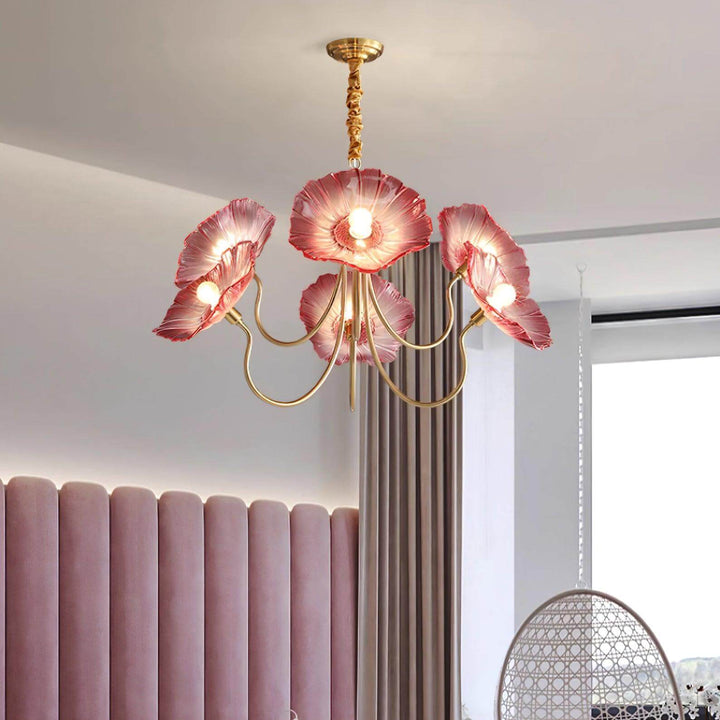 Elegant Frosted Glass Flower Chandelier