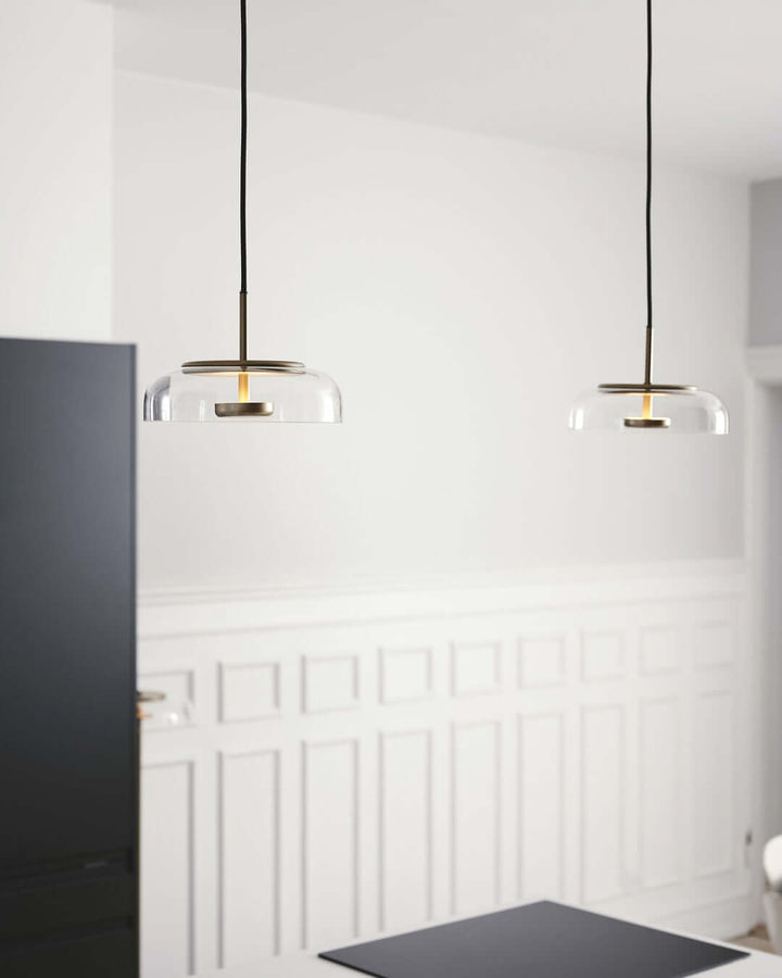 Modern Brass & Glass Pendant Light