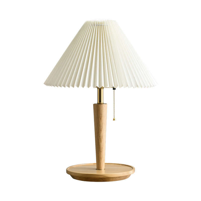 Pleated Wood Table Lamp