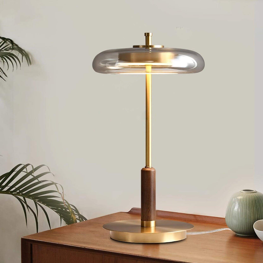 Modern Glass & Metal LED Table Lamp