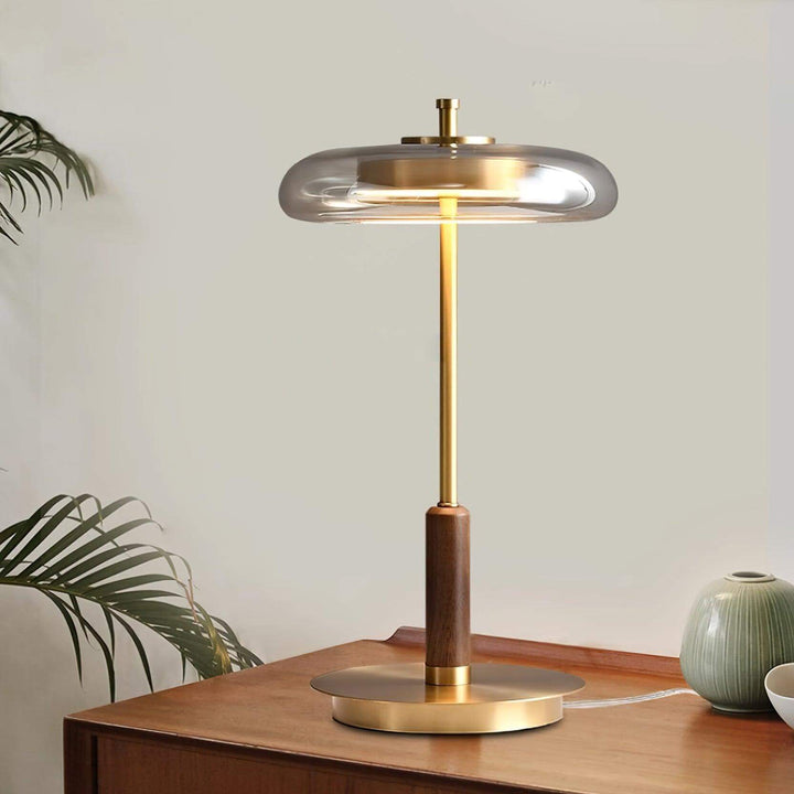 Modern Glass & Metal LED Table Lamp