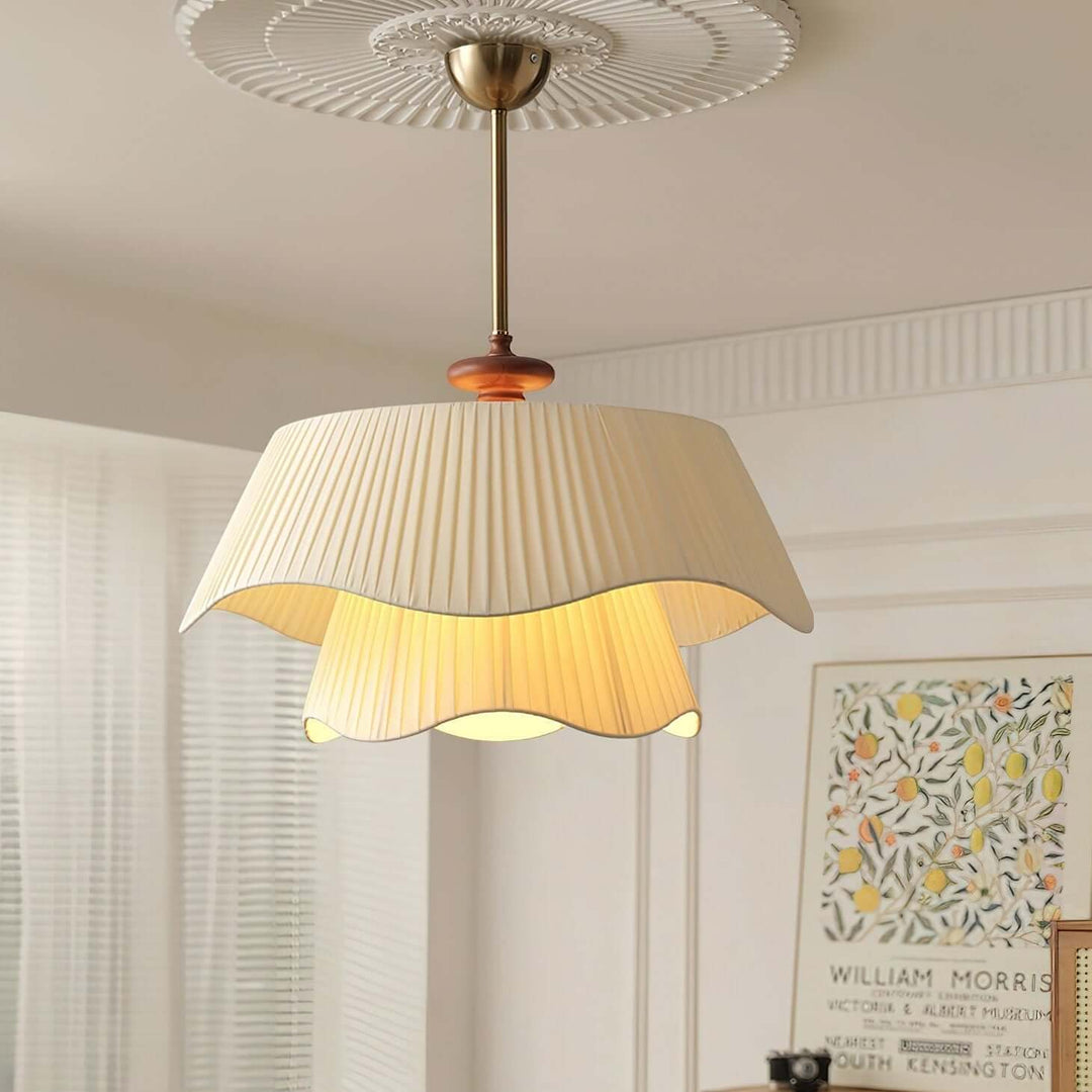 Modern Pendant Lamp with Metal, Glass & Wood
