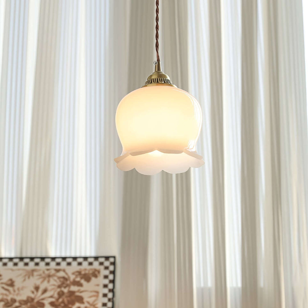Floral Pendant Lamp, Elegant Hanging Ceiling Light Fixture