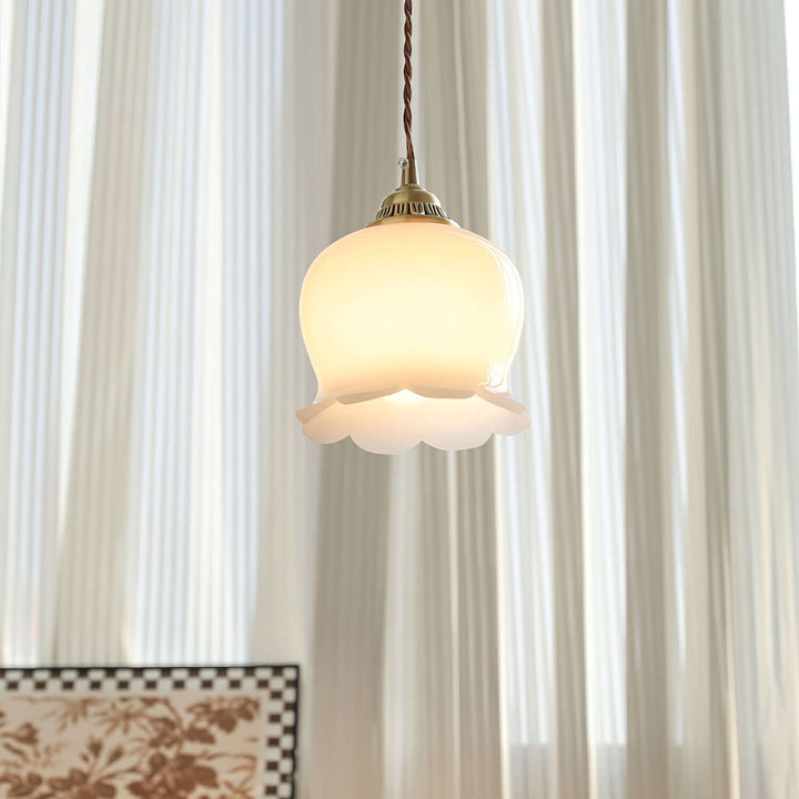 Floral Pendant Lamp, Elegant Hanging Ceiling Light Fixture