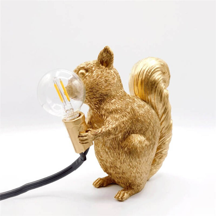 Cute Squirrel Resin Table Lamp with LED Bulb