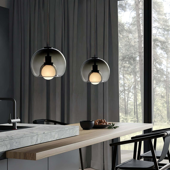 Modern Glass Pendant Light, 25cm Diameter