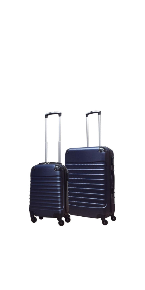 2-piece ABS hard shell luggage set with spinner wheels, perfect for durable travel and vacations.