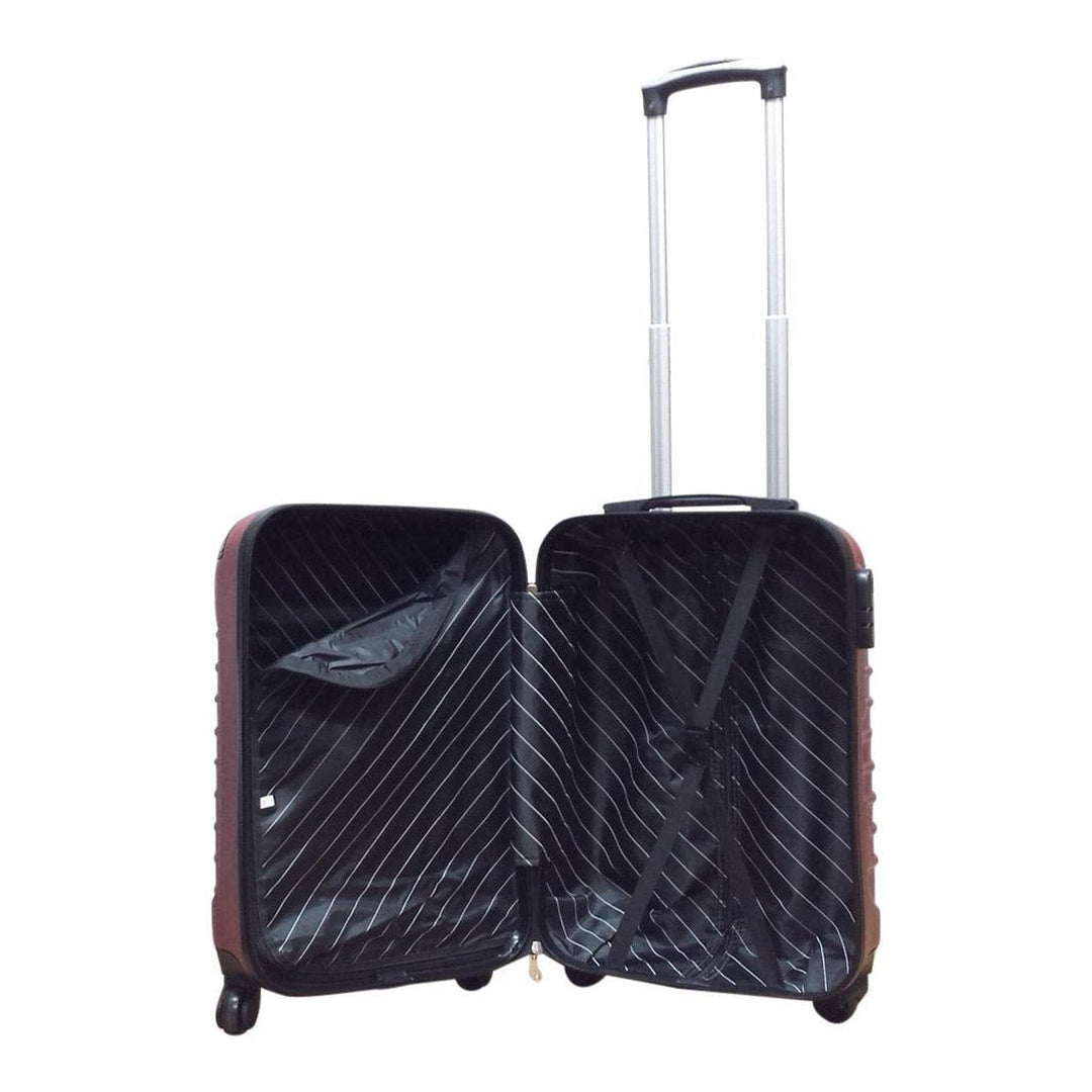 Hard shell ABS 2-piece luggage set, ideal for durable and easy travel with multi-directional spinner wheels.