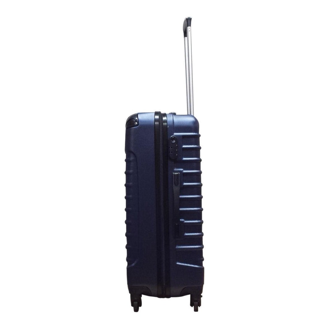 Vacation-ready 2-piece hard shell luggage set made from durable ABS plastic with spinner wheels.