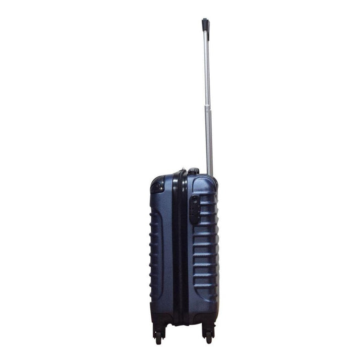 Complete 2-piece hard shell luggage set with durable ABS plastic and multi-directional spinner wheels.