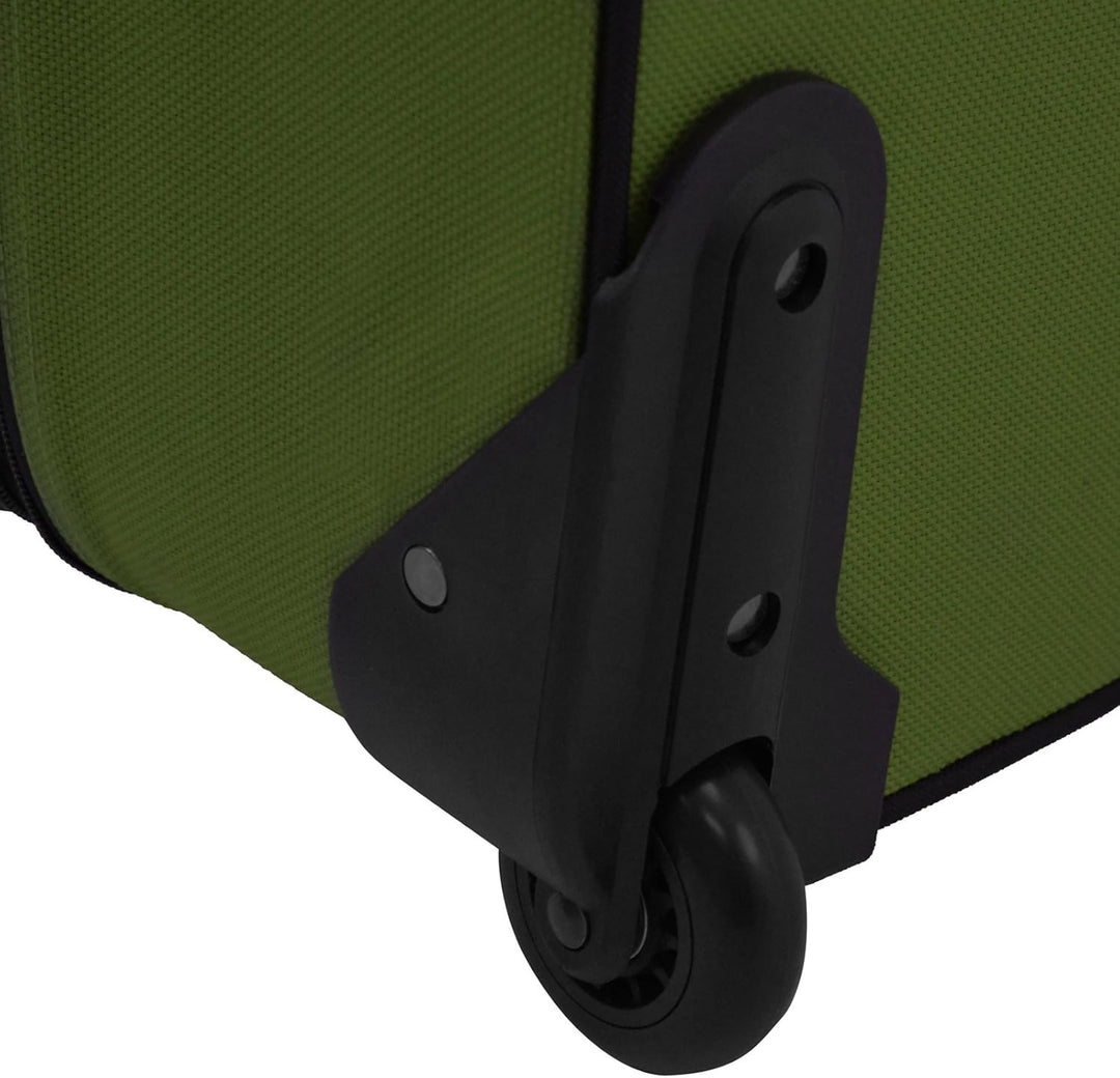 Compact 2-piece softside carry-on luggage set, ready for efficient travel & easy storage.