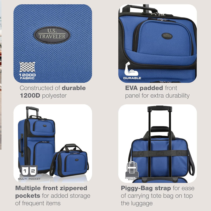 Versatile 2-piece softside carry-on luggage set with expandable feature, perfect for any traveler.