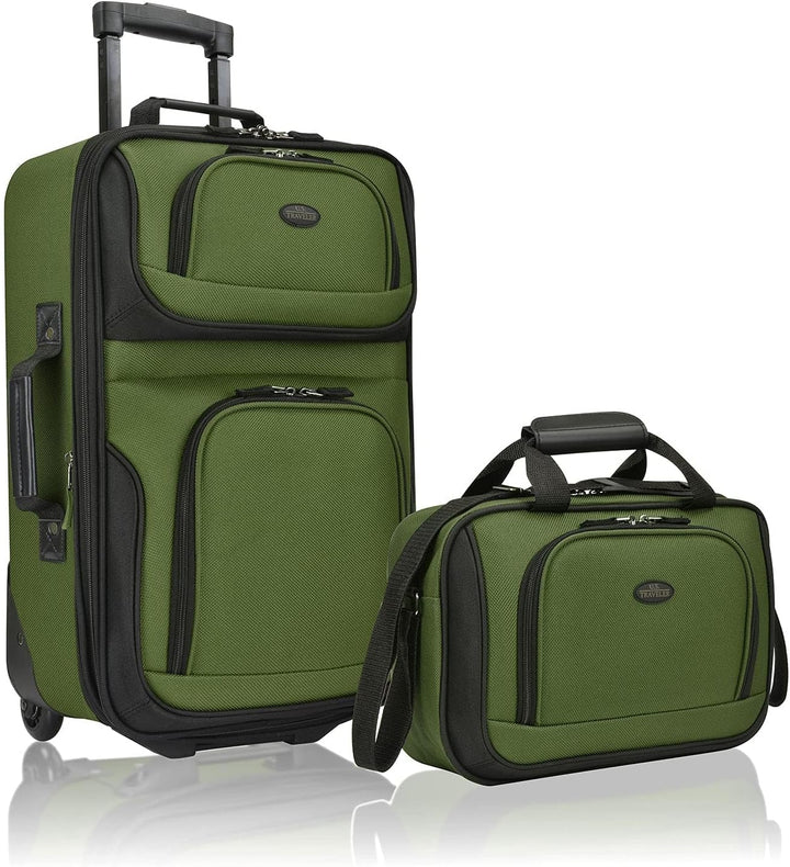 Purple 2-piece carry-on luggage set, softside & expandable. Great for travel & quick getaways.