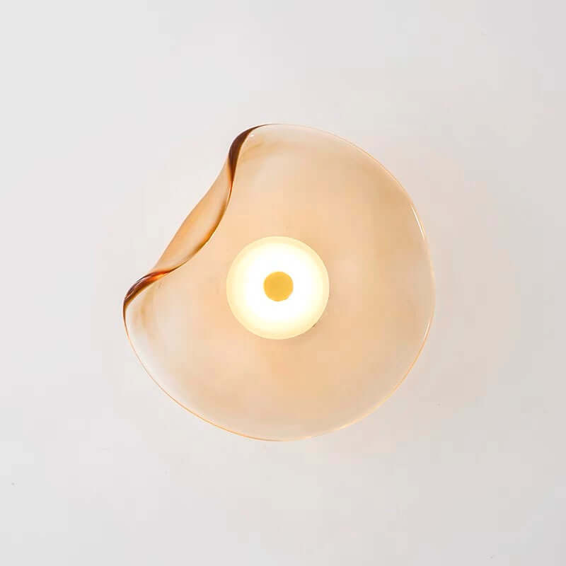 Modern Amber Glass Wall Light