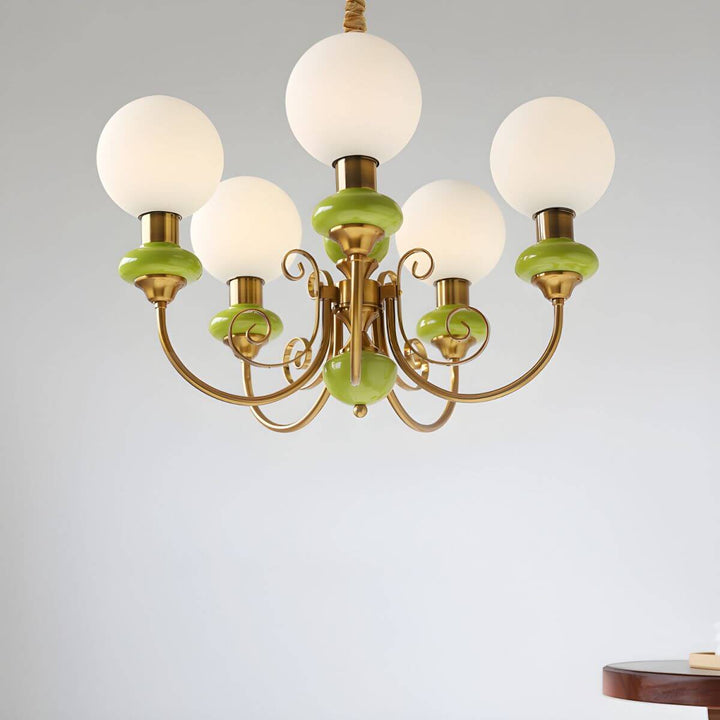 Elegant Green Onyx Chandelier | 3 & 5 Heads
