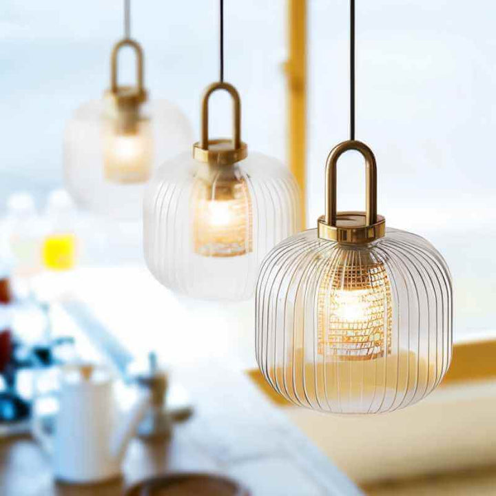 Striped Glass Pendant Light for Modern Decor