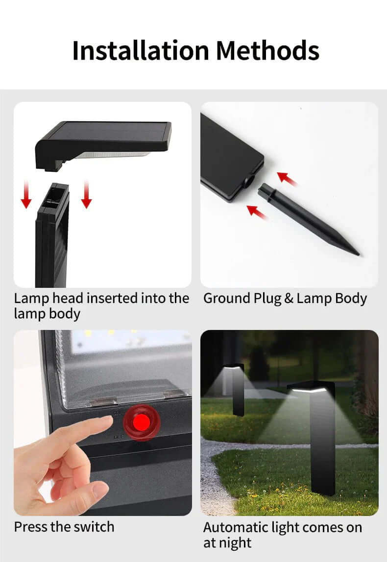 Solar Garden Light, Outdoor LED Lamp, 4W, Warm White