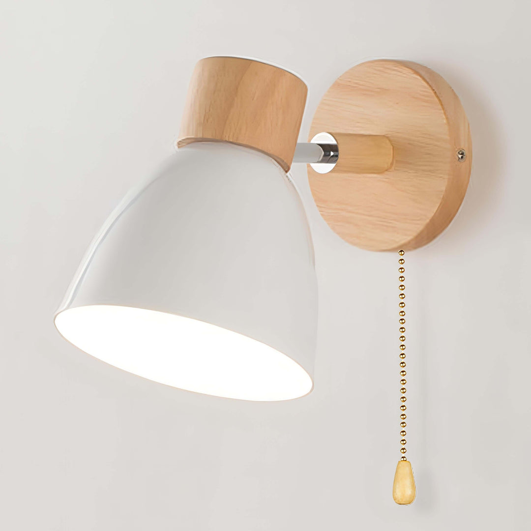 Nordic Modern Wood Hanging Wall Lamp with Switch