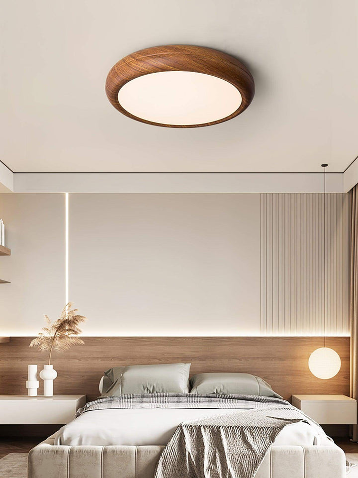 Modern Wood Grain LED Ceiling Light Fixture