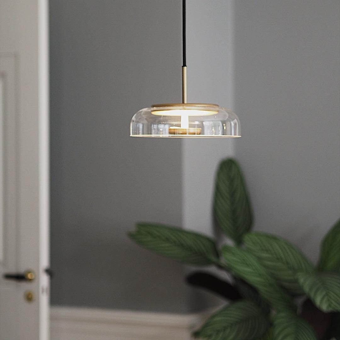 Modern Brass & Glass Pendant Light
